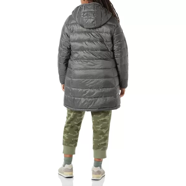 Amazon Essentials Womens Lightweight WaterResistant Hooded Puffer Coat Available in Plus SizeCharcoal Heather