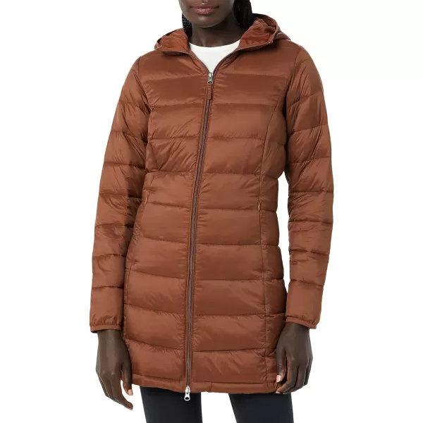 Amazon Essentials Womens Lightweight WaterResistant Hooded Puffer Coat Available in Plus SizeDark Toffee Brown