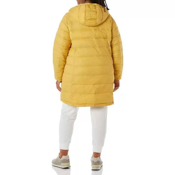 Amazon Essentials Womens Lightweight WaterResistant Hooded Puffer Coat Available in Plus SizeDark Yellow