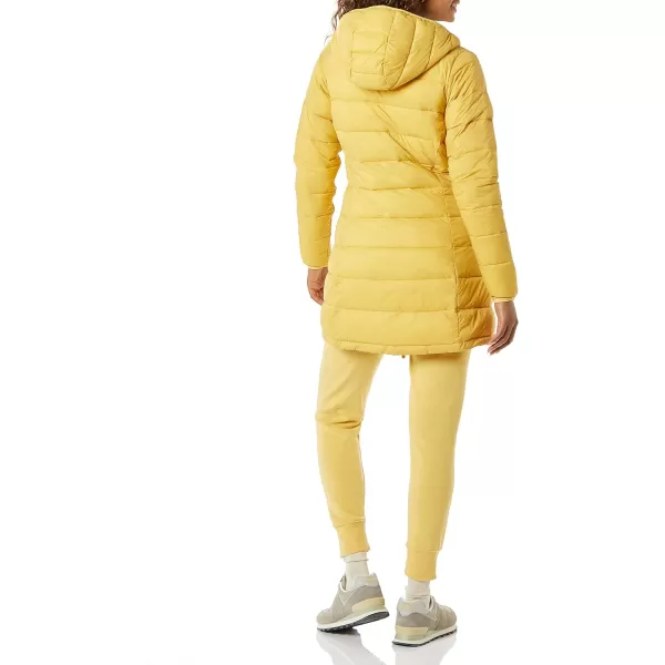 Amazon Essentials Womens Lightweight WaterResistant Hooded Puffer Coat Available in Plus SizeDark Yellow