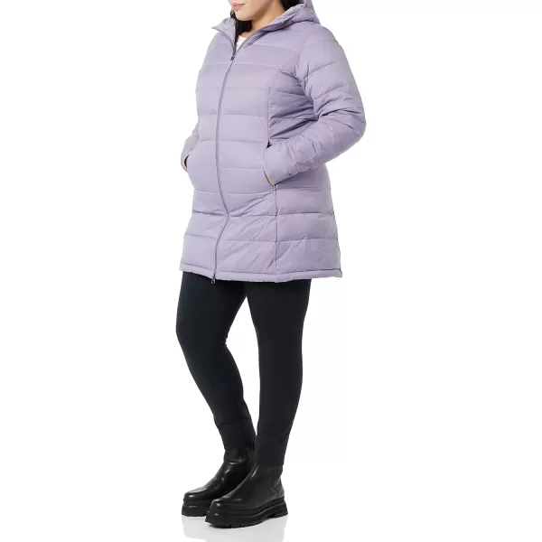 Amazon Essentials Womens Lightweight WaterResistant Hooded Puffer Coat Available in Plus SizeGrape