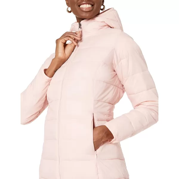 Amazon Essentials Womens Lightweight WaterResistant Hooded Puffer Coat Available in Plus SizeLight Pink