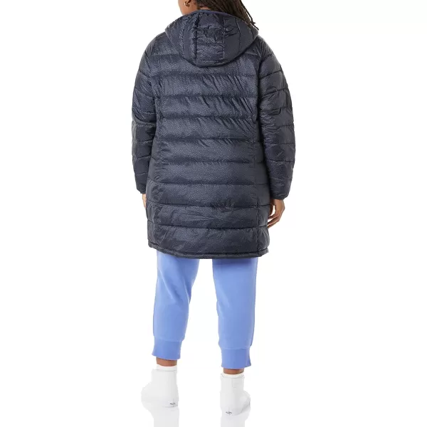 Amazon Essentials Womens Lightweight WaterResistant Hooded Puffer Coat Available in Plus SizeNavy Cheetah