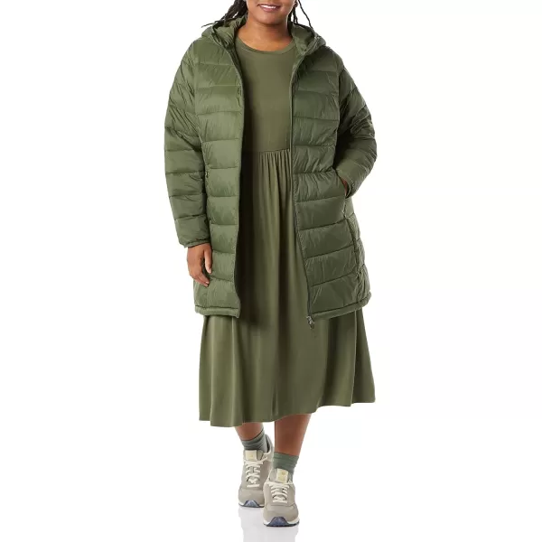 Amazon Essentials Womens Lightweight WaterResistant Hooded Puffer Coat Available in Plus SizeOlive