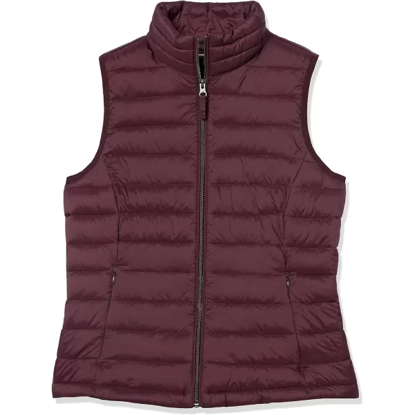 Amazon Essentials Womens Lightweight WaterResistant Packable Puffer Vest1 Burgundy