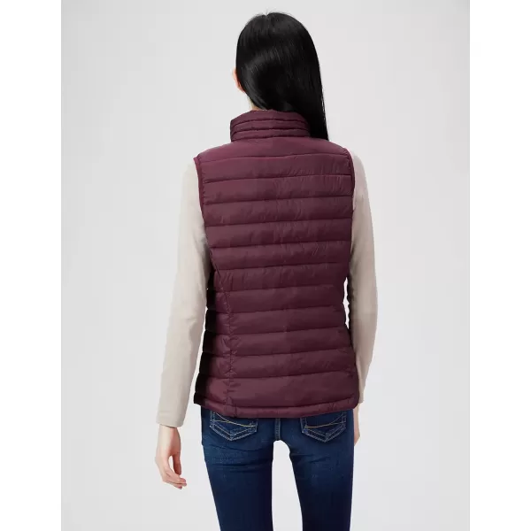 Amazon Essentials Womens Lightweight WaterResistant Packable Puffer Vest1 Burgundy