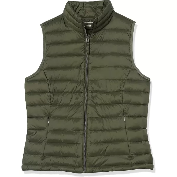 Amazon Essentials Womens Lightweight WaterResistant Packable Puffer Vest1 Olive