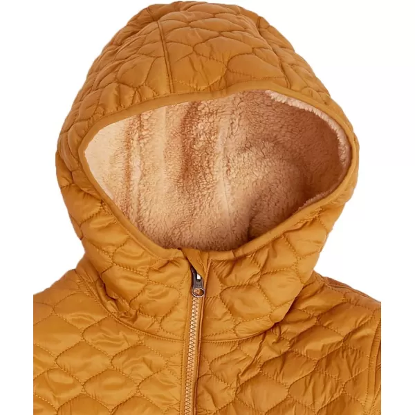 Amazon Essentials Womens Lightweight WaterResistant SherpaLined Hooded PufferCamel