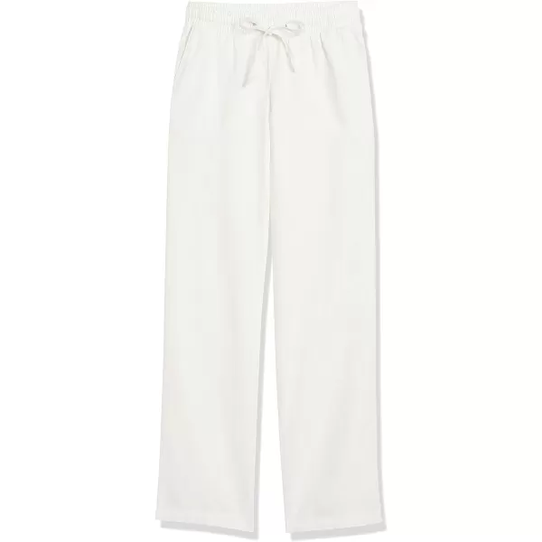 Amazon Essentials Womens Linen Blend Drawstring Wide Leg Pant Available in Plus SizeBright White