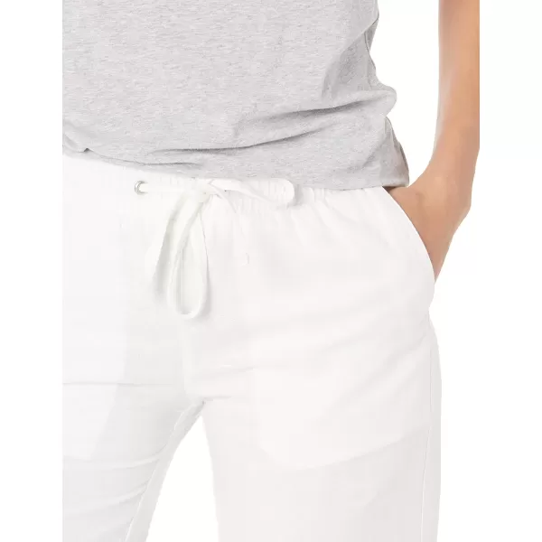 Amazon Essentials Womens Linen Blend Drawstring Wide Leg Pant Available in Plus SizeBright White