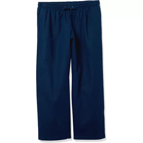 Amazon Essentials Womens Linen Blend Drawstring Wide Leg Pant Available in Plus SizeDark Blue