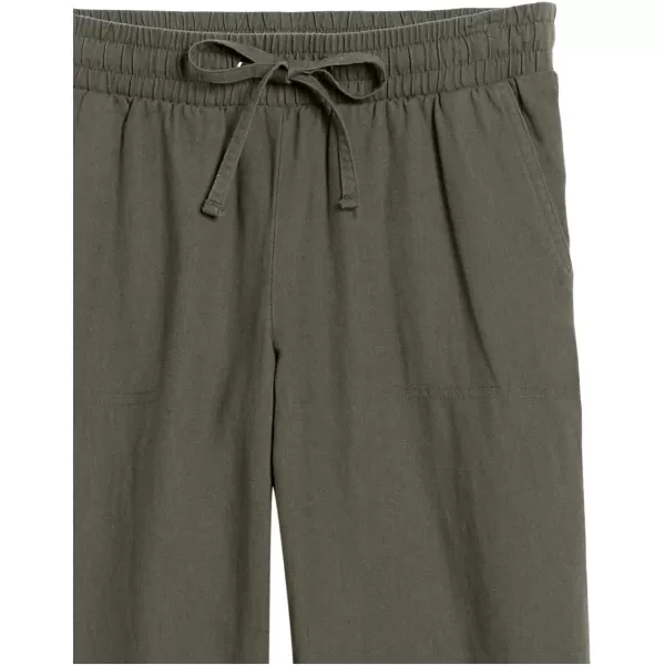 Amazon Essentials Womens Linen Blend Drawstring Wide Leg Pant Available in Plus SizeDark Olive