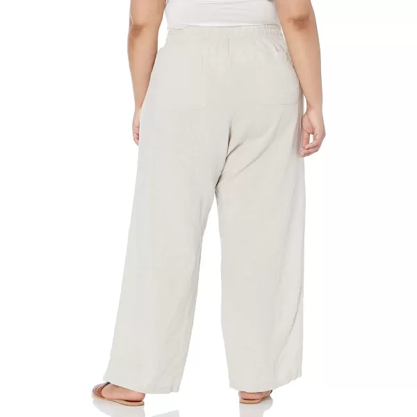 Amazon Essentials Womens Linen Blend Drawstring Wide Leg Pant Available in Plus SizeEcru