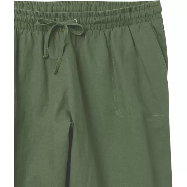 Amazon Essentials Womens Linen Blend Drawstring Wide Leg Pant Available in Plus SizeMilitary Green