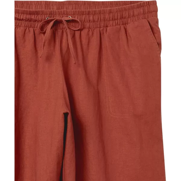 Amazon Essentials Womens Linen Blend Drawstring Wide Leg Pant Available in Plus SizeTerracotta