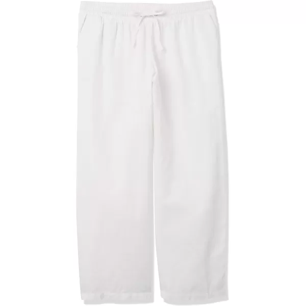 Amazon Essentials Womens Linen Blend Drawstring Wide Leg Pant Available in Plus SizeWhite