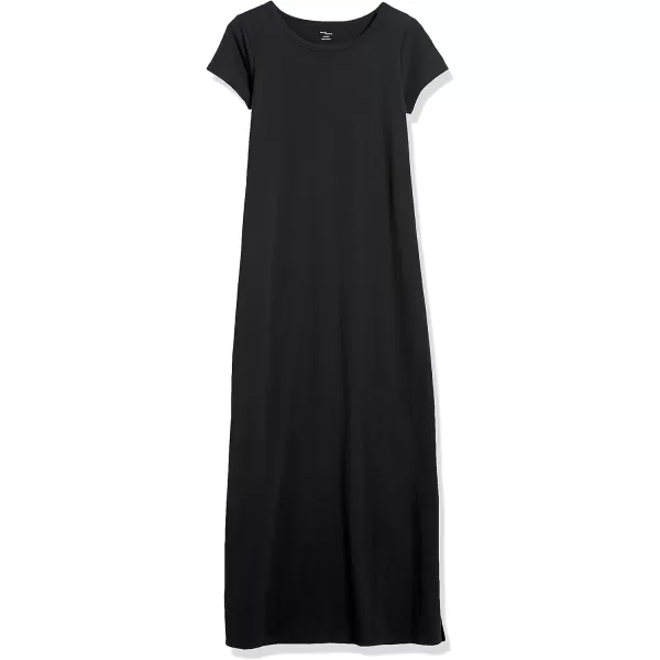 Amazon Essentials Womens Livedin Cotton RelaxedFit ShortSleeve Crewneck Maxi Dress Previously Daily RitualBlack