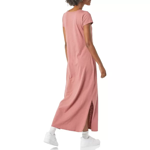 Amazon Essentials Womens Livedin Cotton RelaxedFit ShortSleeve Crewneck Maxi Dress Previously Daily RitualDusty Rose