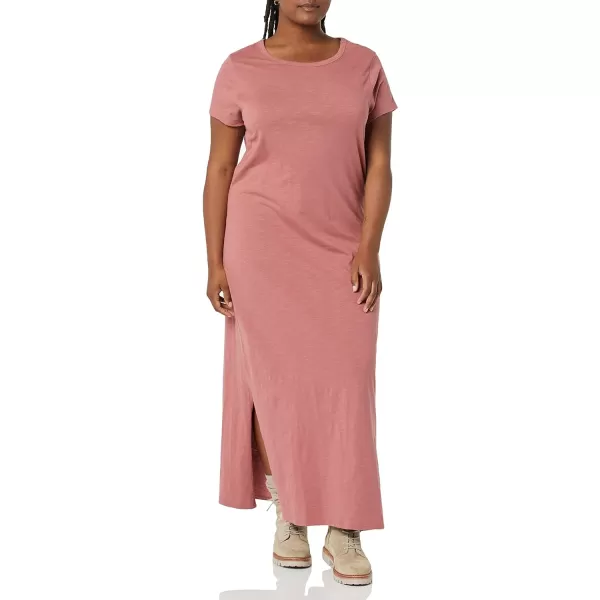 Amazon Essentials Womens Livedin Cotton RelaxedFit ShortSleeve Crewneck Maxi Dress Previously Daily RitualDusty Rose