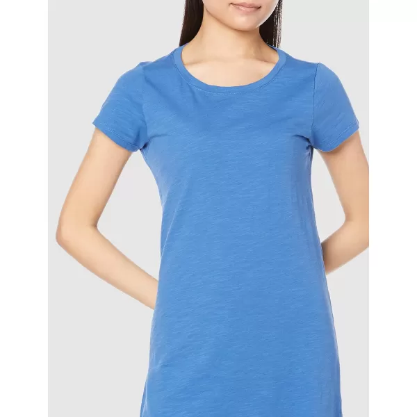 Amazon Essentials Womens Livedin Cotton RelaxedFit ShortSleeve Crewneck TShirt Dress Previously Daily RitualCobalt Blue