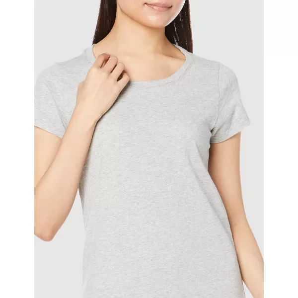 Amazon Essentials Womens Livedin Cotton RelaxedFit ShortSleeve Crewneck TShirt Dress Previously Daily RitualLight Grey Heather