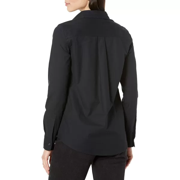 Amazon Essentials Womens Long Sleeve Button Down Stretch Oxford Shirt Available in Plus SizeBlack