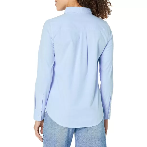 Amazon Essentials Womens Long Sleeve Button Down Stretch Oxford Shirt Available in Plus SizeBlue