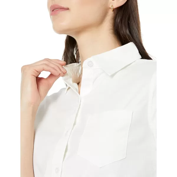 Amazon Essentials Womens Long Sleeve Button Down Stretch Oxford Shirt Available in Plus SizeWhite