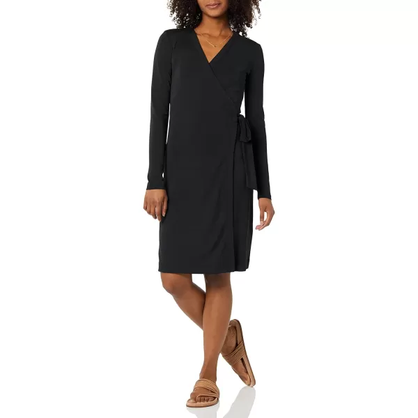 Amazon Essentials Womens Long Sleeve Signature Wrap DressBlack