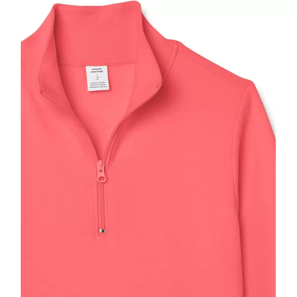 Amazon Essentials Womens LongSleeve Fleece QuarterZip Top Available in Plus SizeCoral Pink