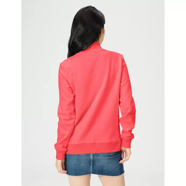 Amazon Essentials Womens LongSleeve Fleece QuarterZip Top Available in Plus SizeCoral Pink