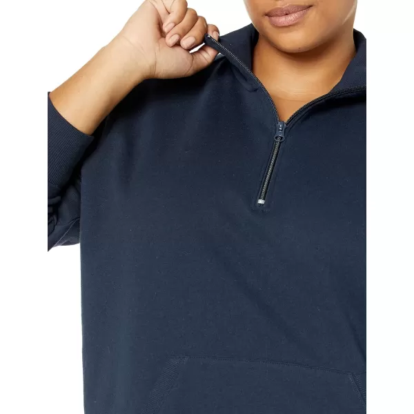 Amazon Essentials Womens LongSleeve Fleece QuarterZip Top Available in Plus SizeNavy