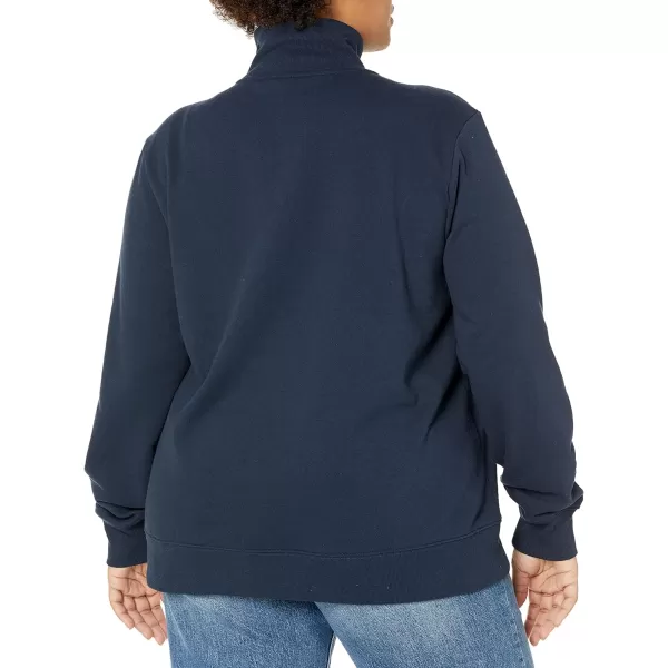 Amazon Essentials Womens LongSleeve Fleece QuarterZip Top Available in Plus SizeNavy