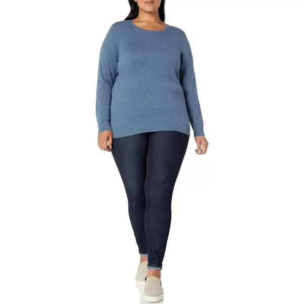 Amazon Essentials Womens LongSleeve Lightweight Crewneck Sweater Available in Plus SizeBlue Heather