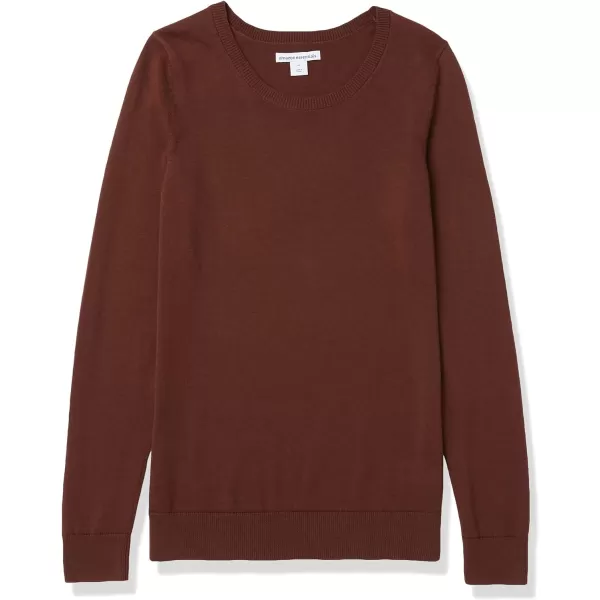 Amazon Essentials Womens LongSleeve Lightweight Crewneck Sweater Available in Plus SizeBrown