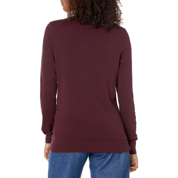 Amazon Essentials Womens LongSleeve Lightweight Crewneck Sweater Available in Plus SizeBurgundy