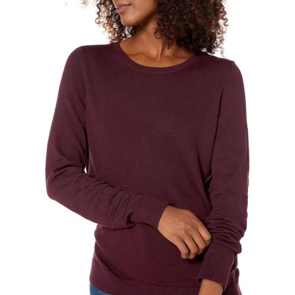 Amazon Essentials Womens LongSleeve Lightweight Crewneck Sweater Available in Plus SizeBurgundy