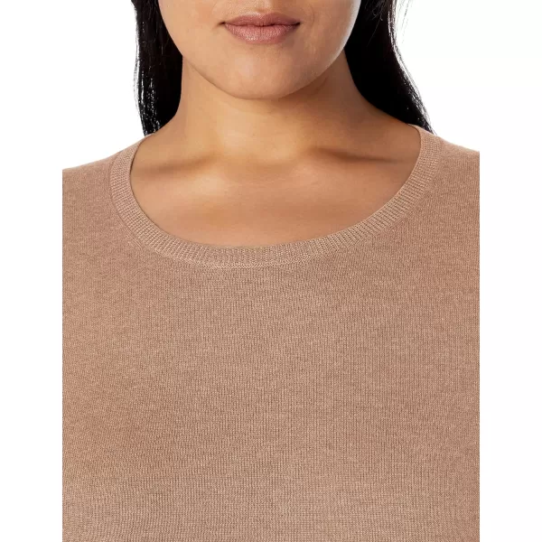 Amazon Essentials Womens LongSleeve Lightweight Crewneck Sweater Available in Plus SizeCamel