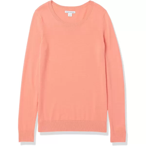 Amazon Essentials Womens LongSleeve Lightweight Crewneck Sweater Available in Plus SizeCoral Pink