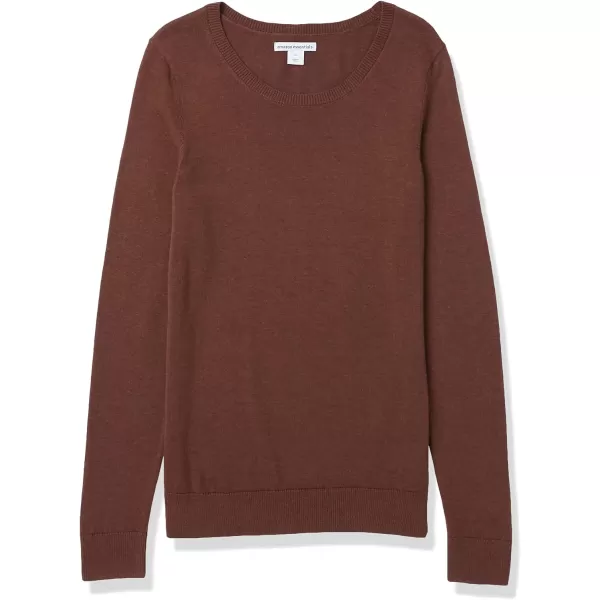 Amazon Essentials Womens LongSleeve Lightweight Crewneck Sweater Available in Plus SizeDark Chestnut Brown