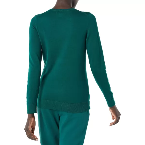 Amazon Essentials Womens LongSleeve Lightweight Crewneck Sweater Available in Plus SizeDark Green