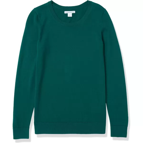 Amazon Essentials Womens LongSleeve Lightweight Crewneck Sweater Available in Plus SizeDark Green