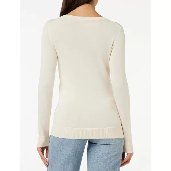 Amazon Essentials Womens LongSleeve Lightweight Crewneck Sweater Available in Plus SizeEcru