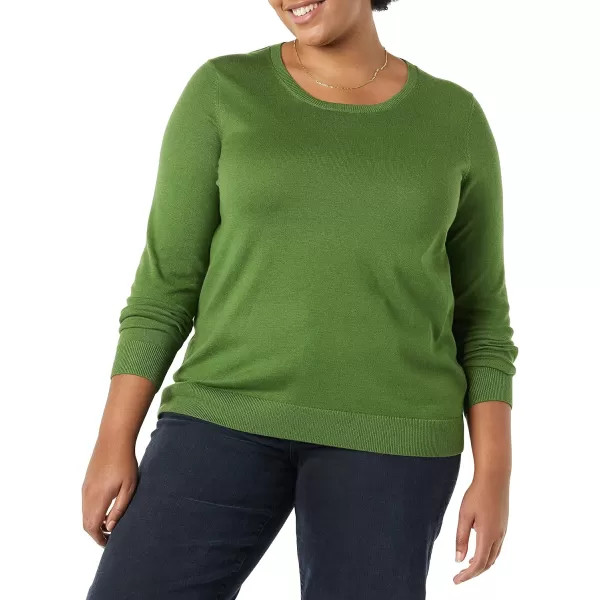 Amazon Essentials Womens LongSleeve Lightweight Crewneck Sweater Available in Plus SizeGreen