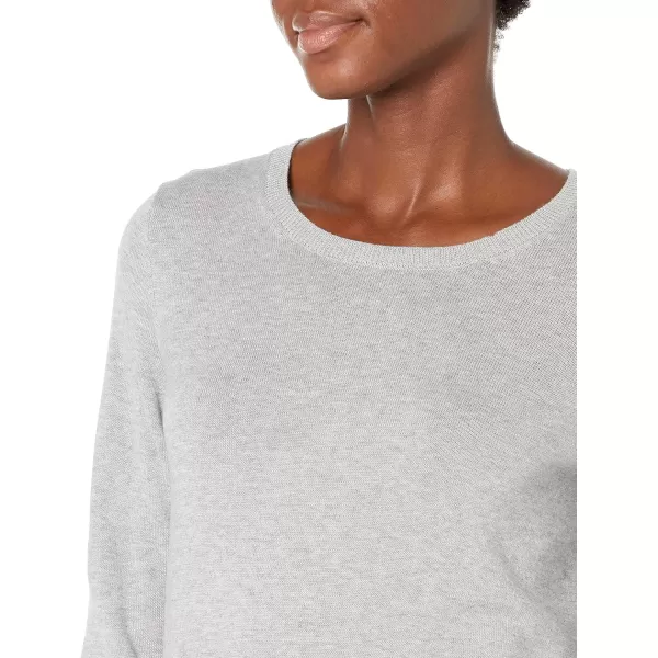 Amazon Essentials Womens LongSleeve Lightweight Crewneck Sweater Available in Plus SizeLight Grey Heather