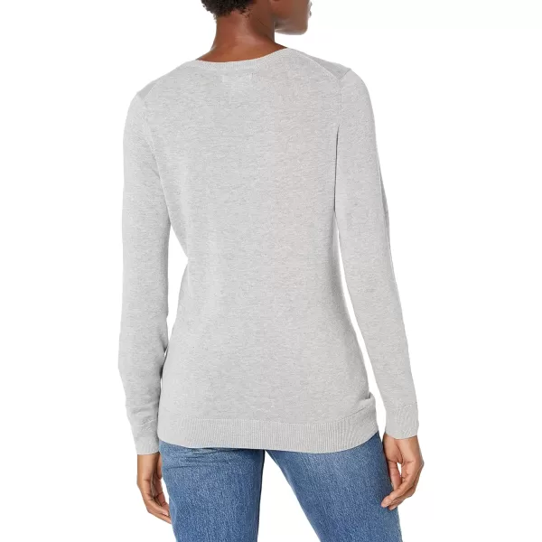 Amazon Essentials Womens LongSleeve Lightweight Crewneck Sweater Available in Plus SizeLight Grey Heather