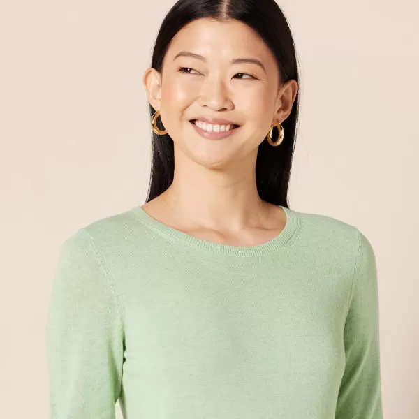 Amazon Essentials Womens LongSleeve Lightweight Crewneck Sweater Available in Plus SizeLight Jade Green