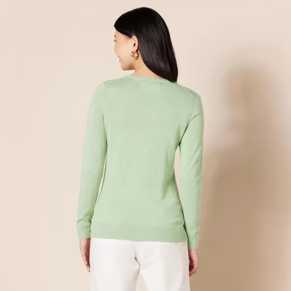 Amazon Essentials Womens LongSleeve Lightweight Crewneck Sweater Available in Plus SizeLight Jade Green