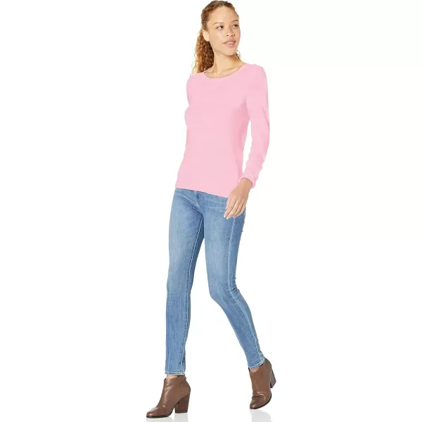 Amazon Essentials Womens LongSleeve Lightweight Crewneck Sweater Available in Plus SizeLight Pink