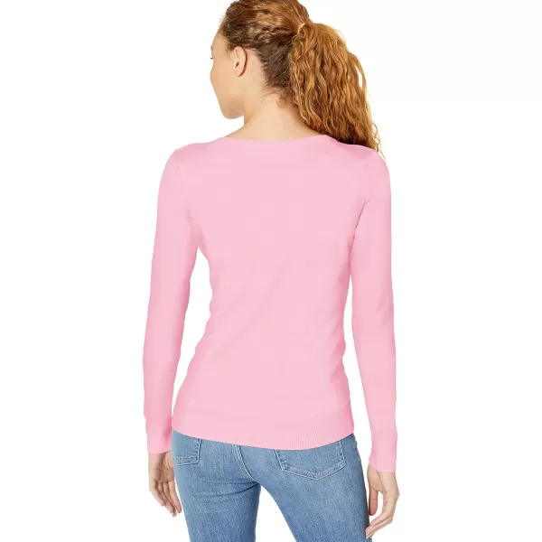 Amazon Essentials Womens LongSleeve Lightweight Crewneck Sweater Available in Plus SizeLight Pink